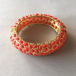 Ann Taylor LOFT gold red cuff bracelet